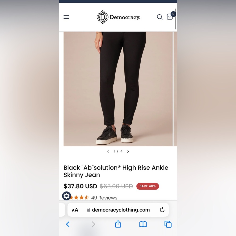 Democracy Black 'Ab'solution Skinny Jeans